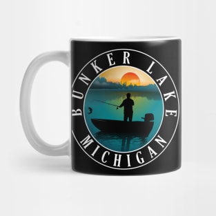 Bunker Lake Fishing Michigan Sunset Mug